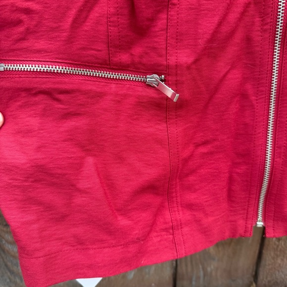 Chico's Women’s Red Lightweight Full Zip Fitted Blazer Jacket Size 1 Medium - Picture 5 of 11